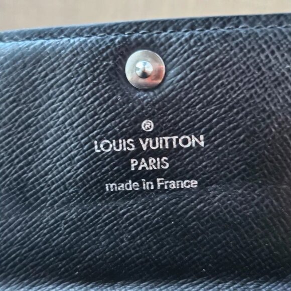 Louis Vuitton Paris Keychain Keyfob BlackGray Leather Key Holder Made in France - Picture 10 of 12